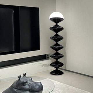Salagado Lampadaire Gourde Moderne, Métal, Noir/Blanc, Salon
