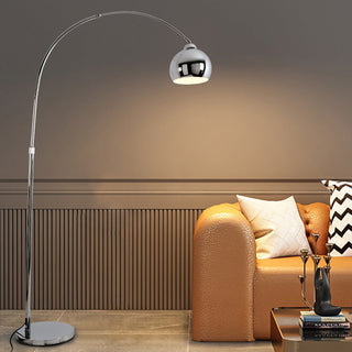 Mira Design Lampadaire Canne à Pêche Simple Argent Métal/Verre Chrome Salon Grande