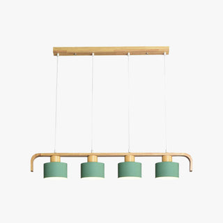 Valentina Moderne Luminaires Suspensions Cylindre Nordique Bambou Blanc/Vert/Gris Chambre à Coucher