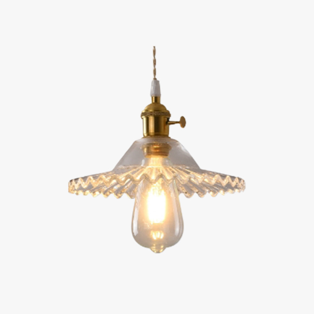 Valentina Luminaires Suspensions Art Deco Floral Vintage Métal/Verre Doré/Clair Salon/Chambre à Coucher