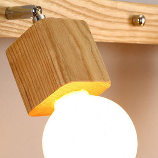 Kovonor Applique Murale LED Carrée Globe Réglable Naturelle Métal/Bois-Luire