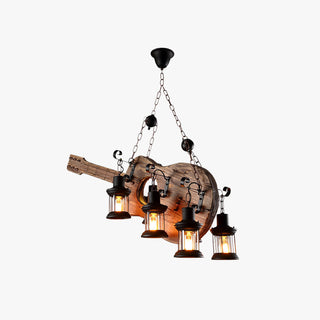 Epoch Suspension Guitare Industrielle, Metal/Bois, Noir/Bois, Chambre