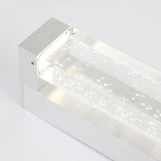 Arisha Applique Murale à Miroir Design LED Transparente Rectangulaire Moderne Métal Cristal Blanc Salle de Bain