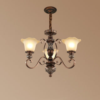 Arisha Rétro Fleur Suspension Métal Verre Salon Chambre à Coucher
