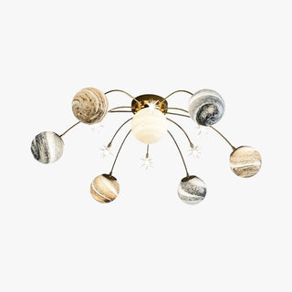 Aria Design Italien LED Plafonnier Planète Moderne Métal/Verre Coloré Salon