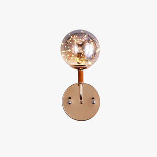 Valentina Applique Murale Bulle Ronde Moderne LED Métal Verre Noir/Or Salon/Chambre à Coucher