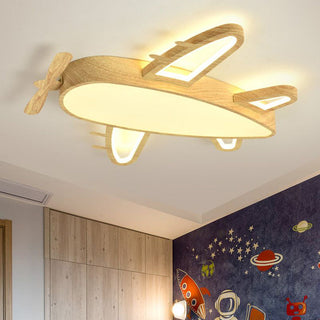 Aria Design LED Plafonnier Avion Moderne Bois/Acrylique Bois/Beige Salon