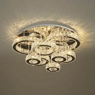 Kristy Design Italien LED Plafonnier Anneau Moderne Métal/Cristal Or Chambre à Coucher/Salle à Manger