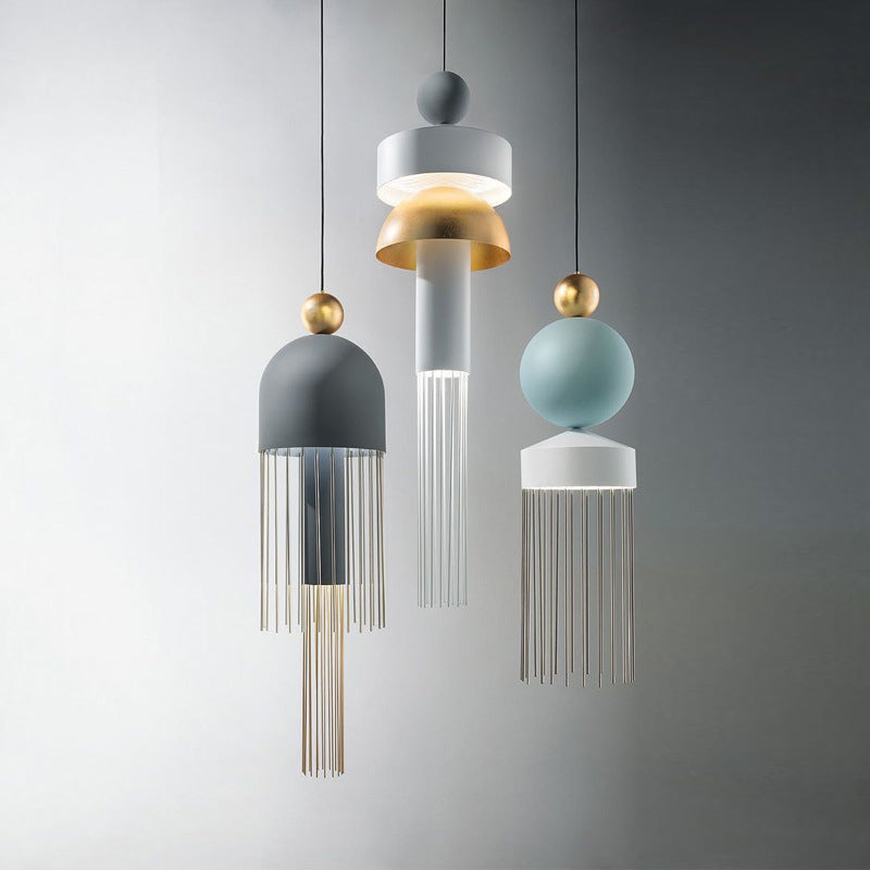 Valentina Suspension Irrégulière Géométrique, Metal, Bleu/Gris, Salon