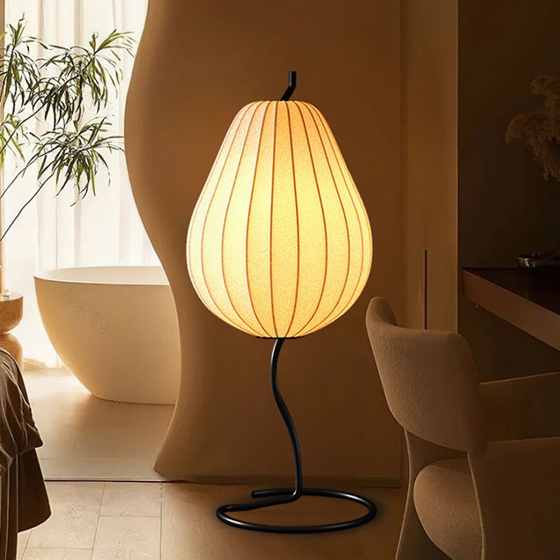 Ritta Lampadaire Poire Moderne, Métal/Tissu, Beige, Salon
