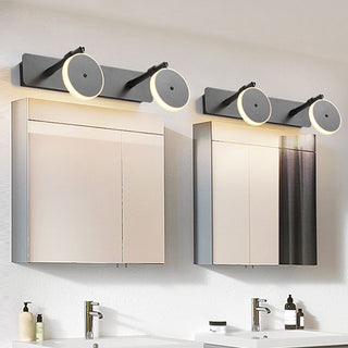 Arisha Applique Murale Miroir Ronde Moderne, Métal/Acrylique, Noir, Salle de Bain