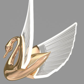 Arisha Applique Murale LED Design Cygne Art Deco Métal/Acrylique Or/Doré Rose Salon/Bureau