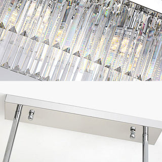 Kristy Design Luminaires Suspensions Rectangulaire Contemporain Métal/Cristal Blanc Salle à Manger/Salon