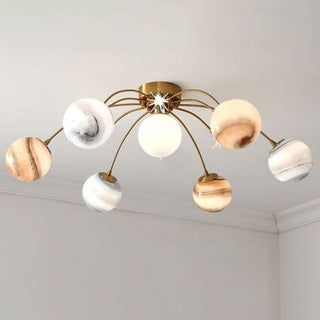 Aria Design Italien LED Plafonnier Planète Moderne Métal/Verre Coloré Salon