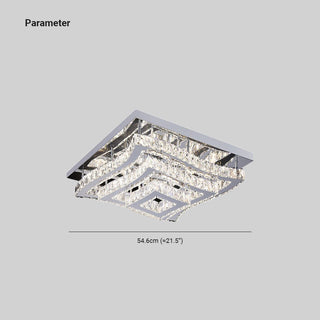 Kirsty Plafonnier Carré Blanc Moderne Métal/Verre Argent Grande Salon