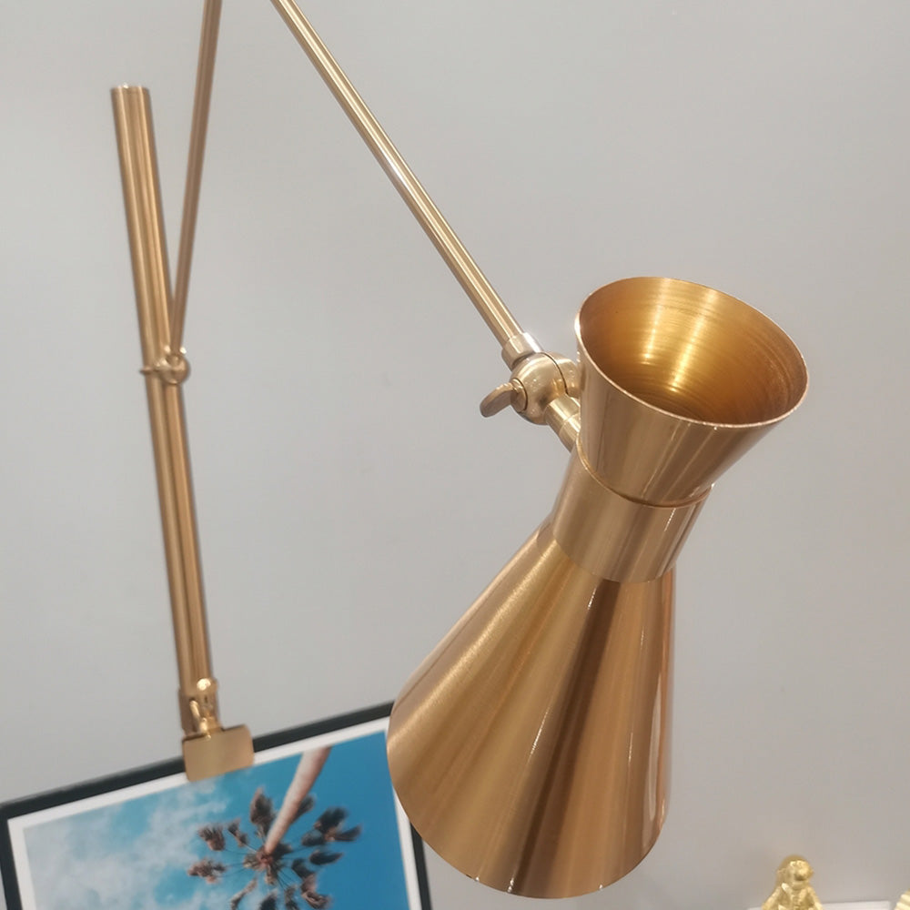 Arisha Design Lampadaire Chevalet Moderne Métal/Verre Laiton Salon/Chambre