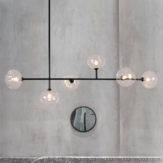 Valentina Moderne LED Suspension Noir Métal Verre Salon Chambre à coucher