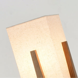 Muto Lampadaire Rectangulaire Naturel, Tissu, Bois, Salon/Bureau