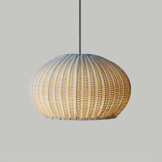 Ritta Moderne LED Suspension Café Beige Métal/Rotin Extérieur