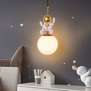 Aria Suspesion Globe Moderne, Metal/Verre, Blanc/Bleu, Chambre