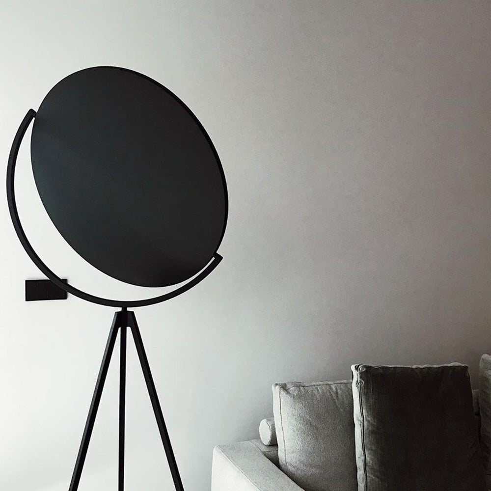 Mira Design Simple Lampadaire Rond Moderne Métal Noir/Blanc Salon