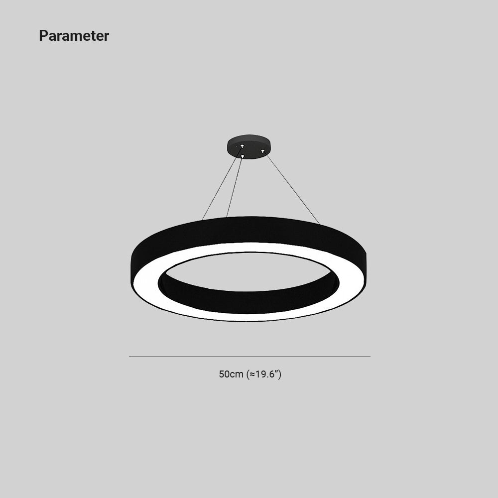 Arisha Luminaires Suspensions LED Anneau Simple Acrylique Noir/Blanc Salon/Cuisine