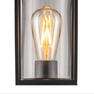 Ray Borne Extérieure Rectangulaire Moderne, Métal/Verre, Noir, Allée