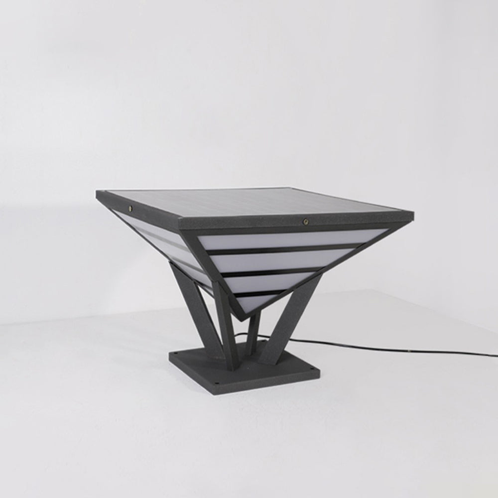 Ray Lampe de Poteau Triangle Moderne, Métal, Noir/Blanc,  Jardin