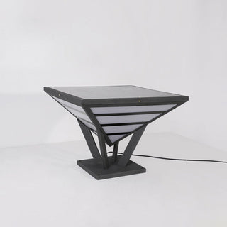 Ray Lampe de Poteau Triangle Moderne, Métal, Noir/Blanc,  Jardin