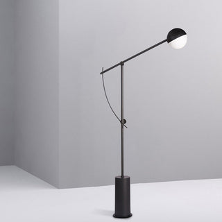 Mira Linéaire Design Lampadaire Globe Moderne Métal Noir Salon