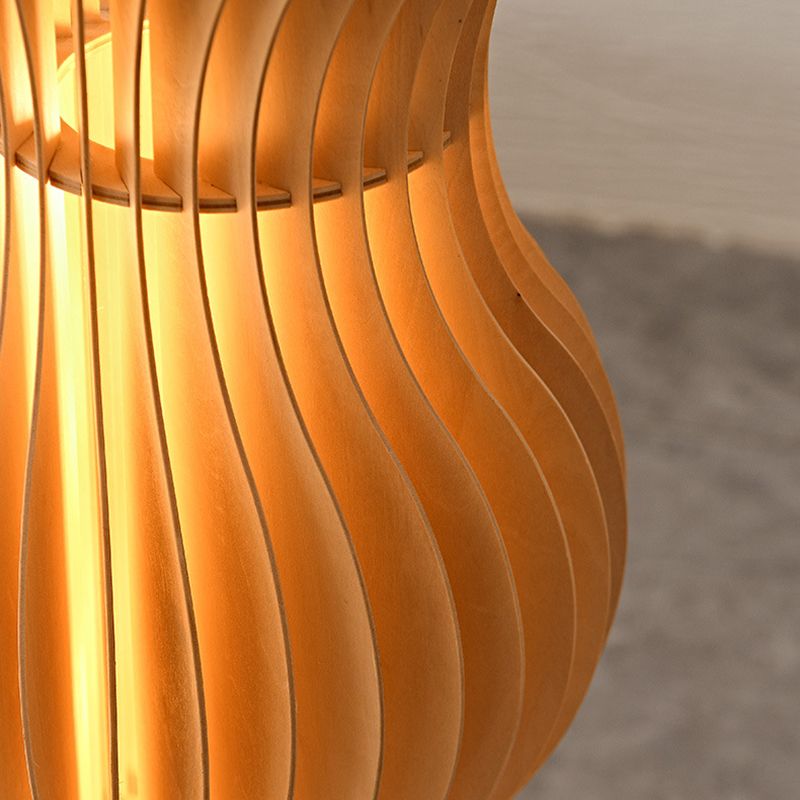 Muto Lampadaire Vague Moderne, Bois, Kaki, Salon