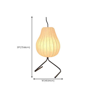 Ritta Lampadaire Poire Art Deco, Métal/Tissu, Beige, Salon