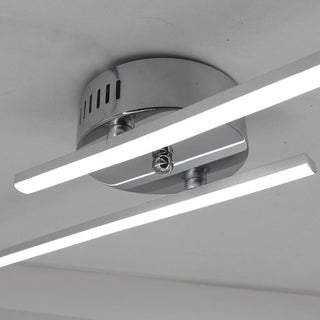 Ray Applique Murale à Miroir Design LED Linéaire Moderne Métal/Gel de Silice Noir/Argent Salle de Bain