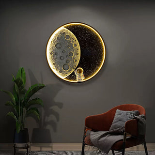 Aria Applique Murale Astronaute Rounde Lune, Métal, Chambre/Salon