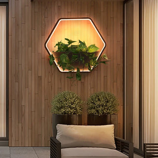 Ray Applique Murale Extérieure Hexagone Nordique, Métal, Noir, Clôture