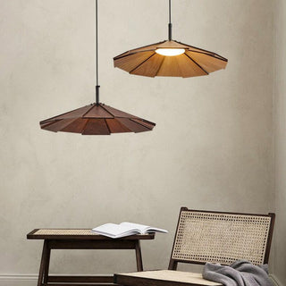 Ritta Vintage LED Suspension Noyer Bois Chambre À Coucher/Bar