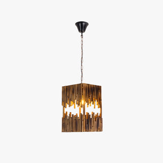 Epoch Suspension Rectangulaire Naturelle, Metal/Bois, Marron, Salon