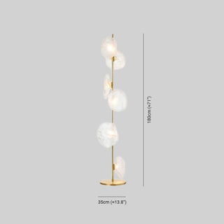 Avi Design Lampadaire Fleur Nordique Métal/Verre Noir/Or/Gris Chambre/Salon