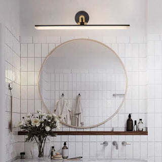 Arisha Applique Murale Linéaire Moderne, Métal/Acrylique, Noir/Laiton, Salle de Bain