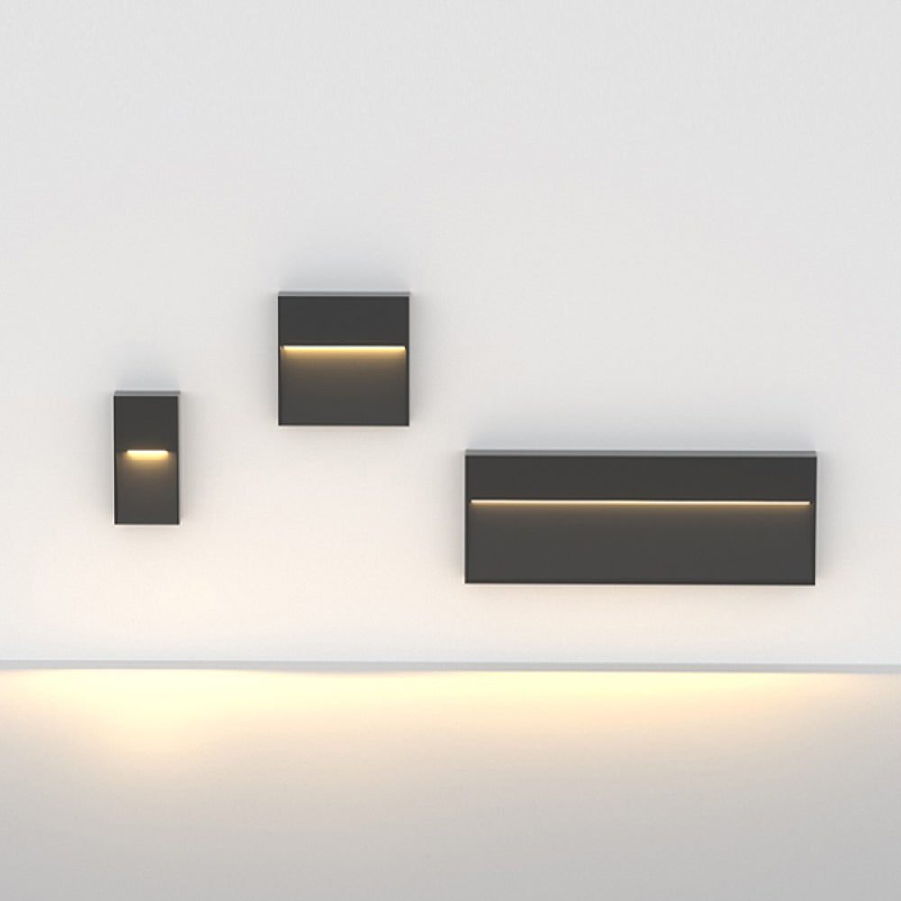 Ray Éclairage d'Escalier Extérieur Rectangulaire Moderne, Métal/Acrylique, Noir, Jardin