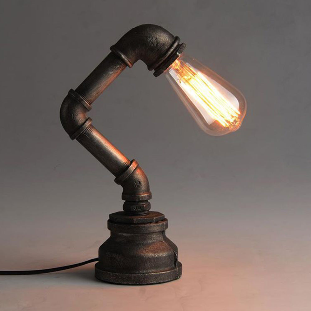 Silva Lampe de Table Sans Fil LED Cylindre Vintage Métal Noir Salon/Chambre à coucher