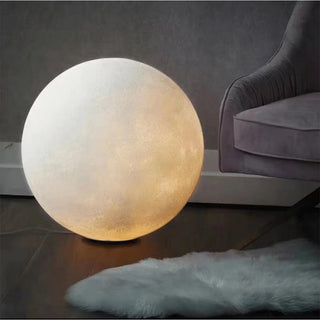 Aria Lampadaire Lune Moderne, Résine, Blanc, Chambre à Coucher
