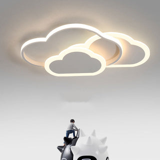 Arisha Plafonnier Nuage Moderne, Acrylique/Metal, Blanc/Rose, Chambre