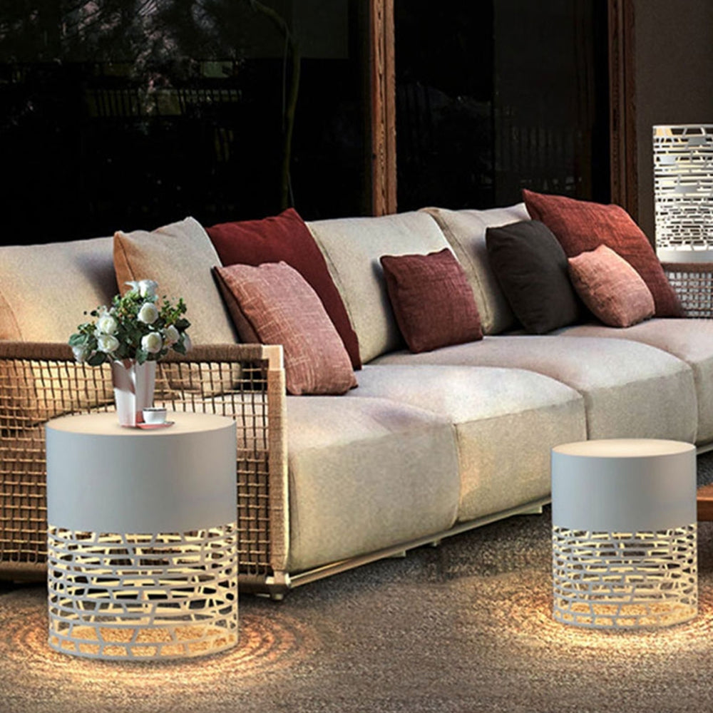 Ray Ronde  LED Lampe de Table Blanc Métal/Acrylique Extérieur Jardin