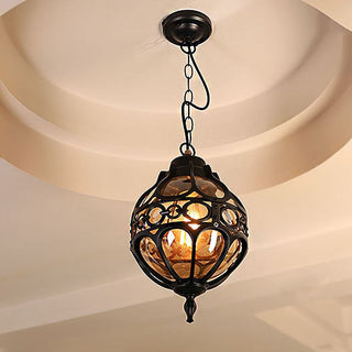 Silva Sphère Vintage LED Suspension Noir Bronze Métal Verre Salon Chambre à coucher