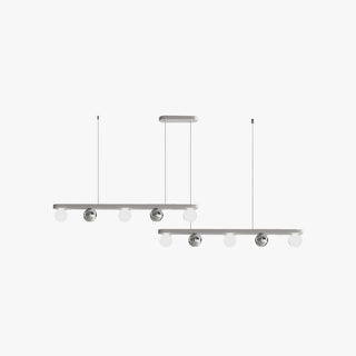 Valentina Suspension Linéaire Moderne Métal/Acrylique Blanc/Argent Chambre à Coucher