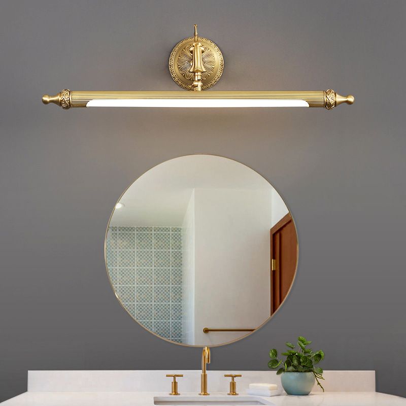 Ray Moderne LED Applique Murale à Miroir Vintage Métal/Acrylique Or Salle de Bain