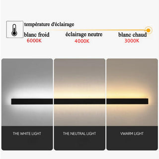 Nazen Applique Murale Extérieur LED Étanche Minimaliste Métal Cour-Luire