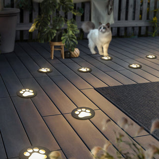 Aria Lampe Extérieure au Sol Patte de chat Moderne, Métal, Gris, Cour