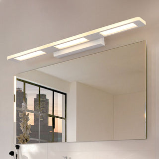 Arisha Applique Murale à Miroir Rectangulaire Design LED Moderne Métal Acrylique Blanc Salle de Bain